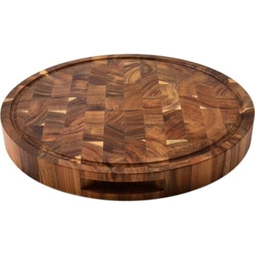 Acacia Wood End Grain Cutting Boards Wooden Butcher Block Meat Cutting Wood Thick Board Round Wood Chopping Boards
