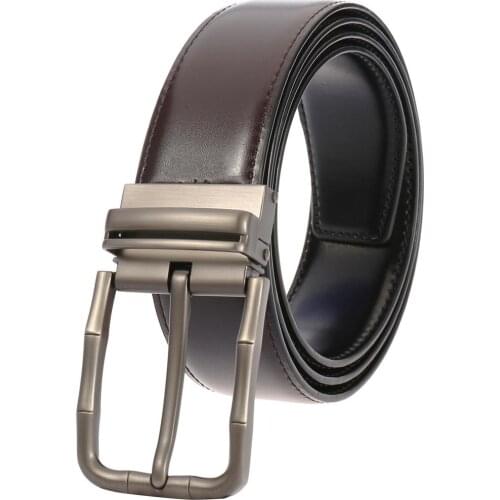Vintage Style Pin Buckle Cow Genuine Leather Belts for Men 110~130cm Good Quality Mens Belt Cinturones Hombre