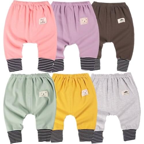 Baby Harem Pants Spring And Autumn Boy Girls Fashion Big Pp Pants 1-5 Years Old Cartoon Trousers High Waist Guard Belly Bottoms