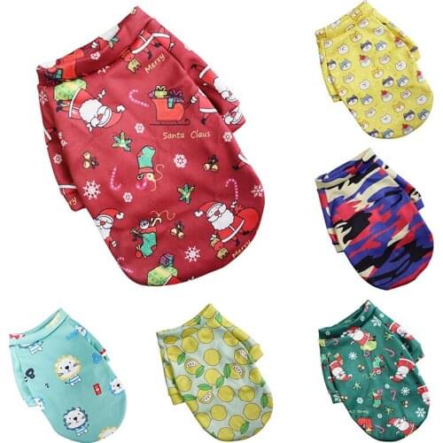 Cute Cartoon Printed Dog Clothes Autumn Christmas Pet Hoodie For Small Dogs Pet Clothing For Chihuahua Sweatshirt Cat Pullover