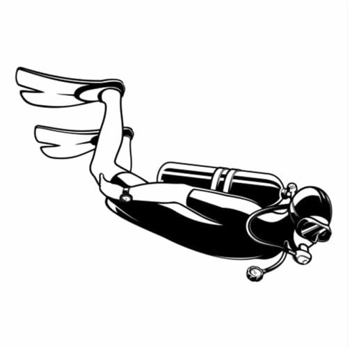 Diving Car Sticker Adventure Decal Removable Waterproof Black/silver CL476