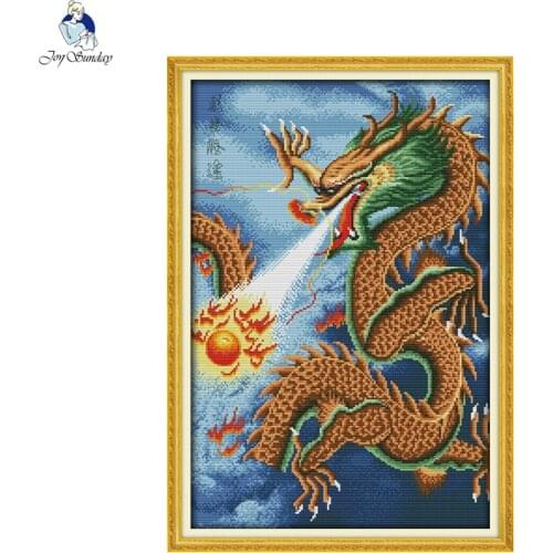 Joy sunday animal style Dragon cross stitch ornaments patterns make a craft stamped fabric for beginners