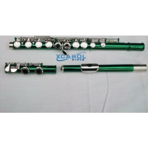 Green 16 close holes Flute C key+E Color Flute Great Metal Tone technique