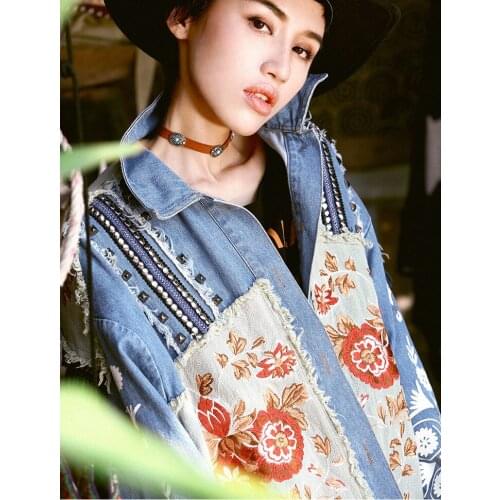 Autumn New Spring Women Coat Novelty Personality Casual Ultra Loose Luxury Embroidery Tassel Rivet Denim Punk Short Jacket