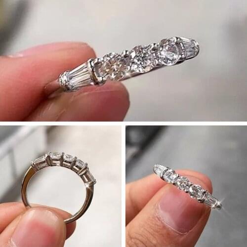 CAOSHI Simple Temperament Female Finger Ring with Shiny Crystal Zirconia Low-key Luxury Wedding Jewelry Engagement Accessories