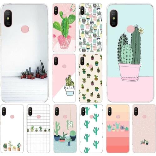 134FG Fashion Cute Cactus Vintage Floral Flower Soft Silicone Tpu Cover phone Case for xiaomi redmi 7 7a note 4A 4X 6 Pro 6A 7