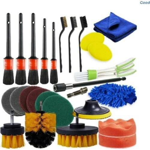 26pcs Auto Brush Kit All Purpose Cleaner for Car Leather Seat Door Bumper Vent