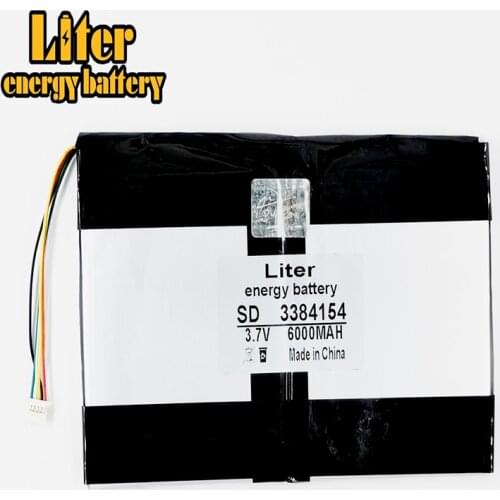 5 thread 3384154 3.7V 6000mAH 337784*2 (polymer lithium ion battery) Li-ion battery for tablet pc 7 inch 8 inch 9inch
