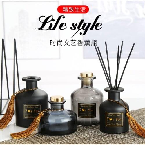 5pcs 130ml Empty Aromatherapy Glass Bottle Rattan Fragrance Diffuser Bottle Scent Volatilization Glass Container for Home Deco
