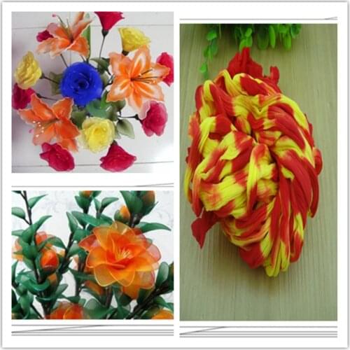 54 colors mix shipping or only one color ship double color stocking flowers/nylon flower /silk flower making/ DIY flowers craft