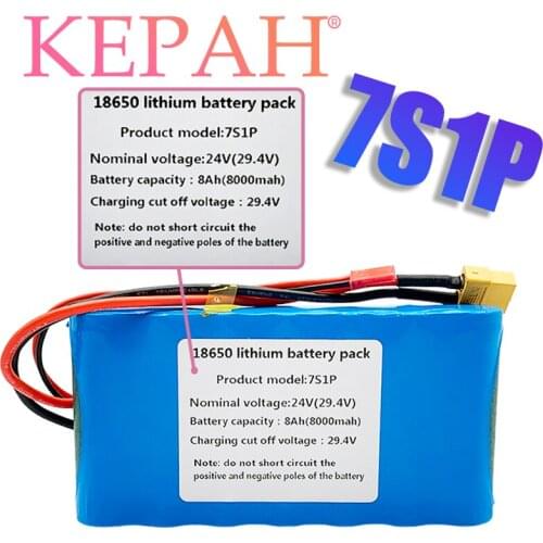 7S1P 29.4V 8.0Ah 29.4V 8000mAh Lithium-ion Battery Pack for Small Electric Unicycles Scooters Toys Bicycle Built-in BMS