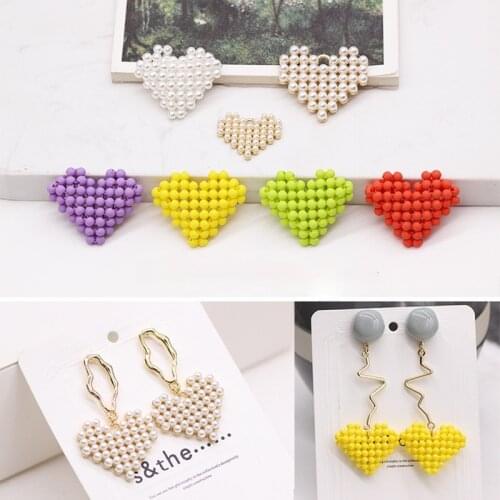 DIY Jewelry Accessories Elegant Classic All-match Alloy Artificial Pearl Love Pendant Homemade Earring Material