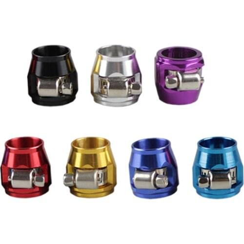 Anodized AN Aluminum Hose Finisher Clamp Fuel Pipe Clamp Clip Connector Oil Water Tube Hose Fittings Finisher Clamps Hex