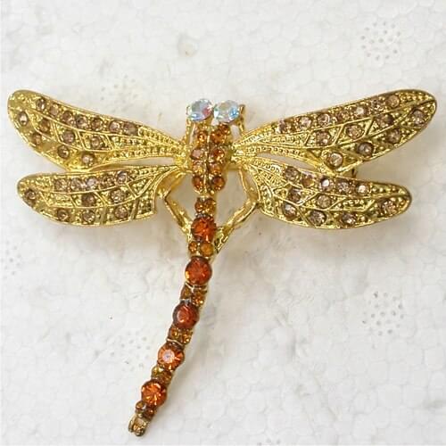 Dragonfly Brooch Rhinestone Pin brooches C497 G2