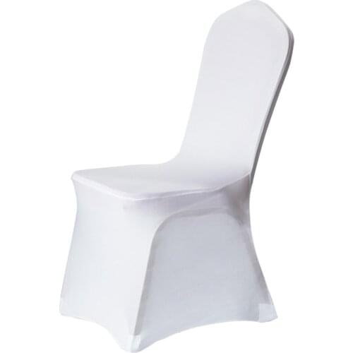 25PCS 50PCS 100PCS Stretch White Spandex Chair Covers for Weddings Party Banquet Hotel Chair Cover housse de chaise mariage