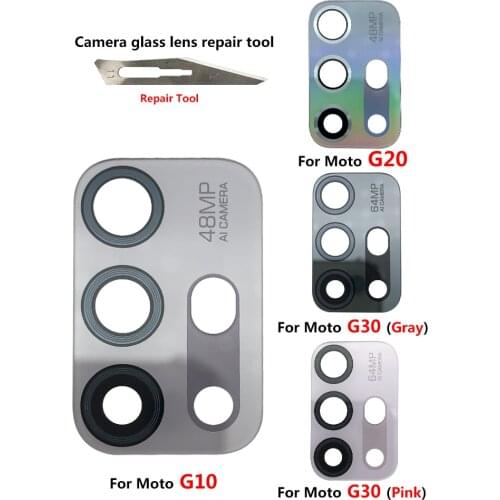 5pcs Rear Back Camera Glass Lens For Motorola Moto Z4 Z3 Play G8 G9 E7 Plus Play E 2020 One Hyper Fusion With Glue Adhesive