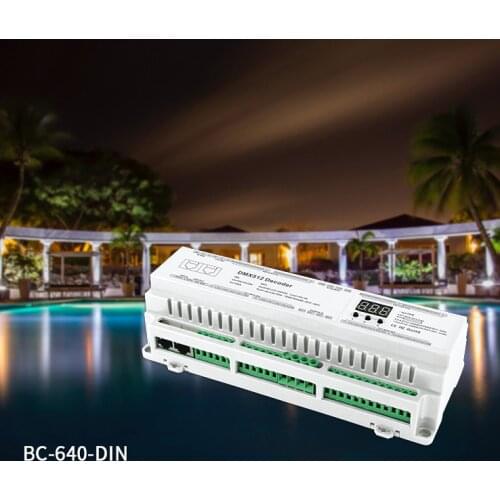 DMX512 DIN Rail 24CH 32CH 40CH Constant Voltage PWM Decoder 3 digital display shows large-scale projects Controller