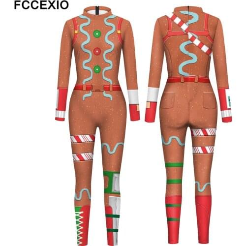 FCCEXIO Animation Game 3D Print New Sexy Bodysuits Cosplay Jumpsuit Adults Onesie Fashion Long Sleeve Outfits