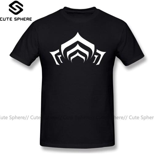 Warframe T Shirt Warframe Lotus Symbol White T-Shirt Print 100 Percent Cotton Tee Shirt Mens Beach 5x Short Sleeves Fun Tshirt