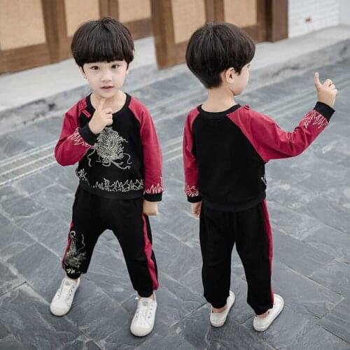 Hanfu Classical Dance Costume Children Folk Festival Outfit Boys Embroidery Rave Performance Clothes Tang Cosplay Wear DF1254