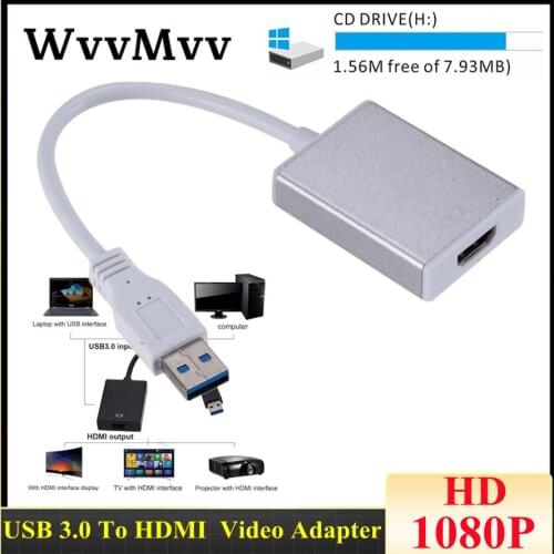 HD 1080P USB 3.0 Converter Adapter HDMI-compatible For PC Laptop HDTV TV External Video Card Multi Monitor Adapter