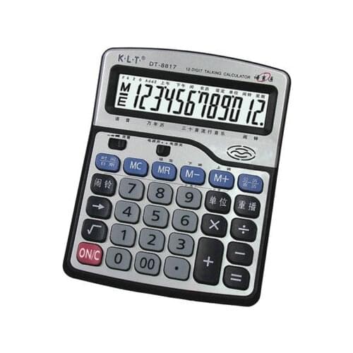 KLT DT-8817 Multi Function Voice Calculator Calendar Calculator With Music Large Screen Calculator Business Office Calculator