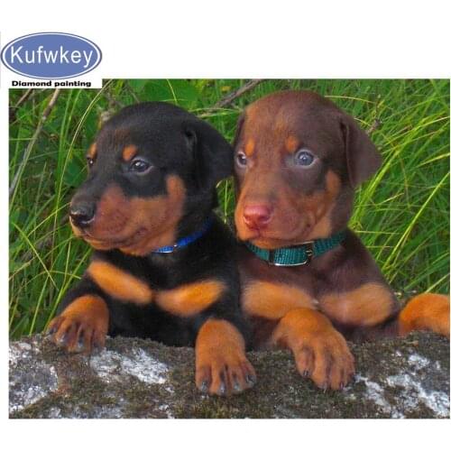 Doberman dog diamond painting full square round drill,cross stitch mosaic animals cute puppies pet 5d diamond embroidery sale ar