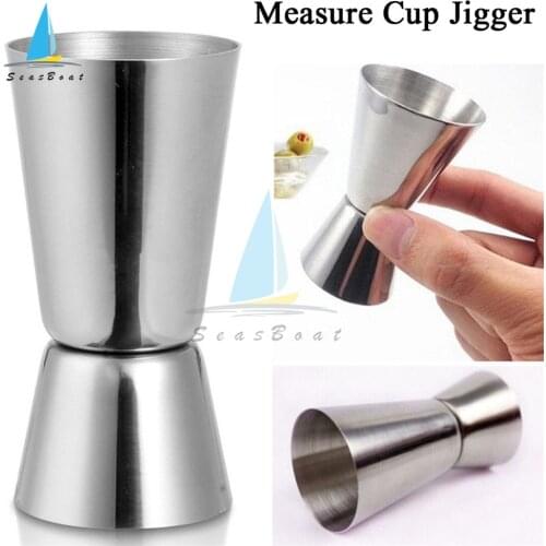 25/50ml Stainless Steel Cocktail Shaker Measure Cup Dual Shot Drink Spirit Measure Jigger Kitchen Gadgets Liquid Measuring Tools