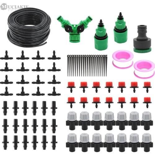 MUCIAKIE 30M Micro Drip Watering Kit Irrigation System With Adjustable Dirpper And Spray Sprinklers For Garden Watering Durable