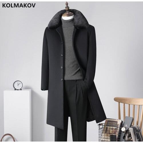 2021 winter Liner Detachable wool trench coat men,mens white woolen jackets ,thicked wool smart coat men,plus-size M-5XL