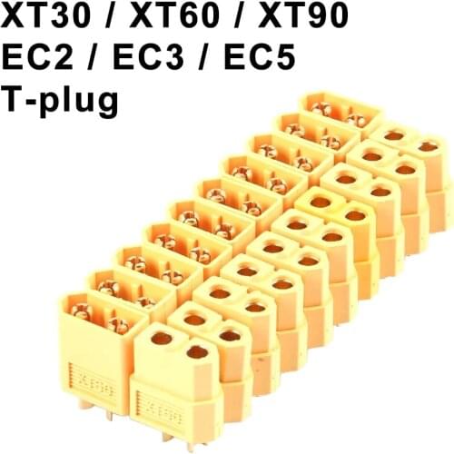 NEW10 Pair XT30 XT30U XT60 XT60H XT90 EC2 EC3 EC5 T Plug Battery Connector Set Male Female Gold Plated Banana Plug for RC Parts