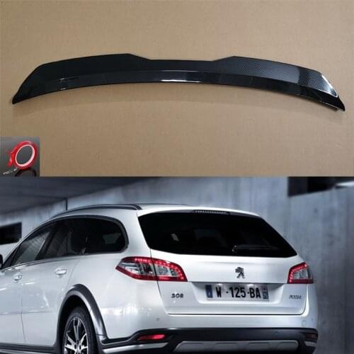 Use For Peugeot 508 SW RXH 2011-2015 Roof Spoiler Carbon Fiber Look Accessories Body Kit