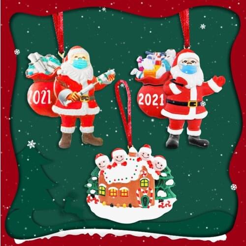 2022 Christmas Survived Family Ornament DIY Name Blessing Ornament Christmas Tree Hanging Pendant New Year Home Decoration