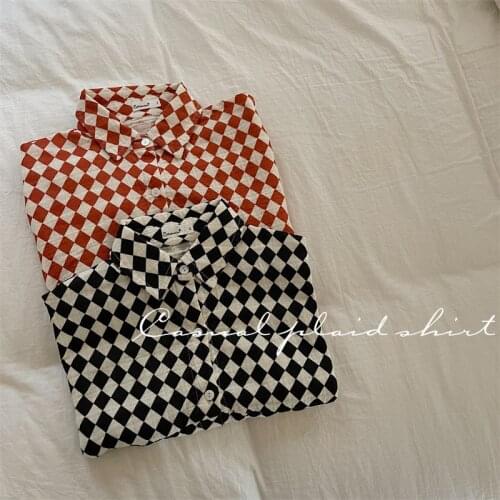 Toddler baby boys loose geometric autumn shirts new korean long sleeved blouses for kid girl tops infant casual oversize shirts