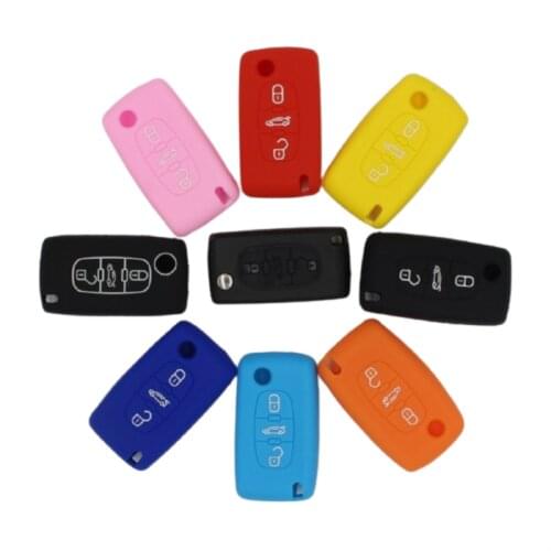 Silicone Car Key Case Shell Cover for Citroen C4L CACTUS C5 C3 C6 C8 Picasso Xsara for Peugeot 3008 308 RCZ 508 408 2008 KEY
