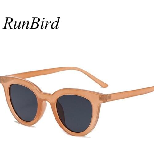 RunBird Retro Jelly Color Round Sunglasses Women Fashion Blue Pink Trending Shades UV400 Men Sun Glasses 5565