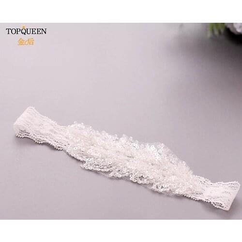 TOPQUEEN Wedding Garters bridal white garters set for party wholesale bridal garters sexy Elastic Velvet Garters for Girl TH24