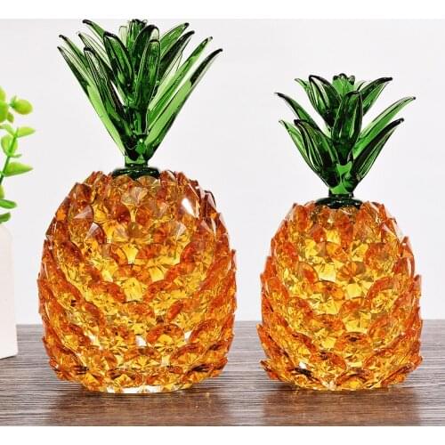 Home Decoration Crystal Ornaments Ruyi Pineapple Crystal Pineapple Porch Wine Cabinet Artificial Crystal Lucky Decoration Gift