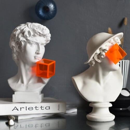 WU CHEN LONG Nordic David Hermes Art Sculpture Michelangelo Buonarroti Figurine Creative Resin Craft Decorations For Home R4691