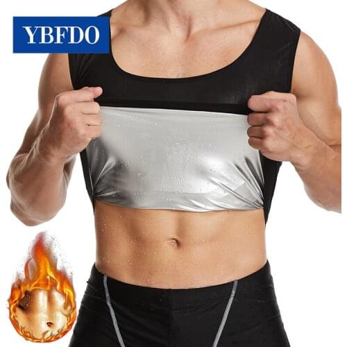 YBFDO Men Silver ion coating Thermo Sweat Sauna Vest Body Shapers Waist Trainer Slimming Shapewear Tank Tops Effect Fat Burning