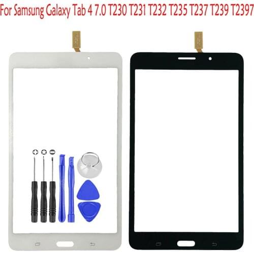 1 Pcs For Samsung Galaxy Tab 4 7.0 T230 T231 T232 T235 T237 T239 T2397 Touch Screen Digitizer Sensor Front Glass Lens +Adhesive