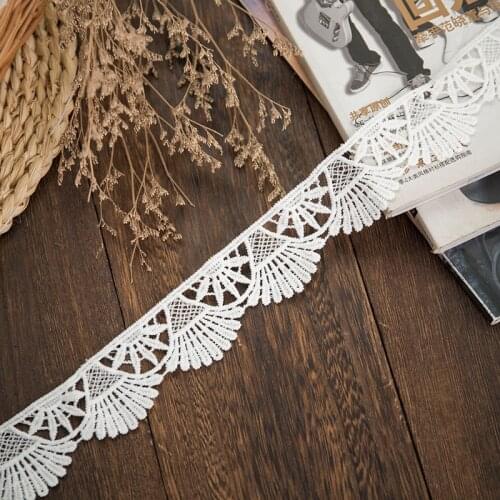 2 yards 40mm wide White Water soluble Lace Embroidery Trim Ribbon for Diy Craft Curtain Clothing Sewing Accessories