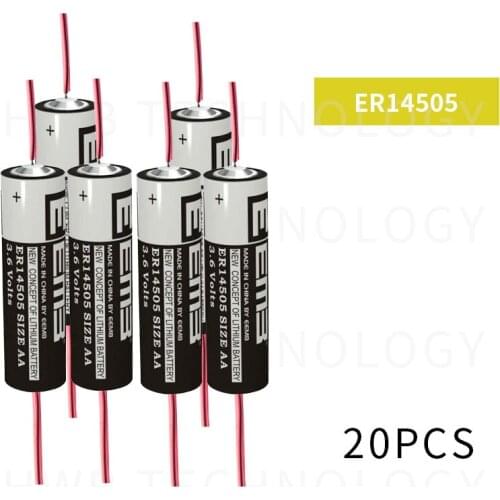 20pcs EEMB ER14505 ER14505H AA 3.6V 2400mAh energy lithium battery smart meter battery With solder pins