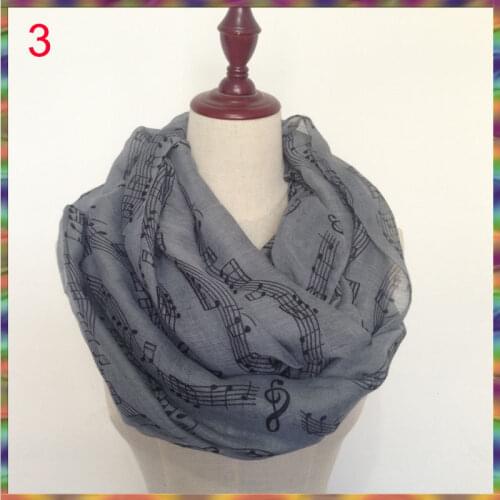 2017 Winter Viscose Loop Scarf for Women note Print Infinity Scarfs fashionable Style voile brand Scarves Wraps hijab