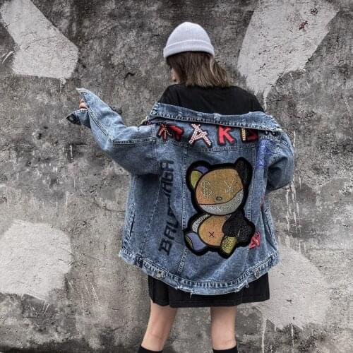 2020 Jacket Denim 2020 Fashion Loose Real Shot For Men And Women Washed Drilling Bead Fixing Free Shipping