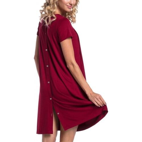 2021 Maternity Dress For Women Breastfeeding Short Sleeve Nursing Clothes Suitable For Childbirth Hospital Q0827