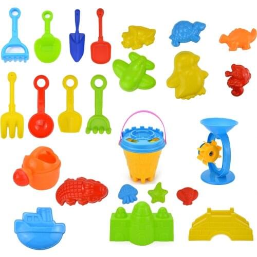 25Pcs High Quality Children Outdoor Beach Sand Toy Beach Bucket Shovel Beach Game Kid Beach Toy Set