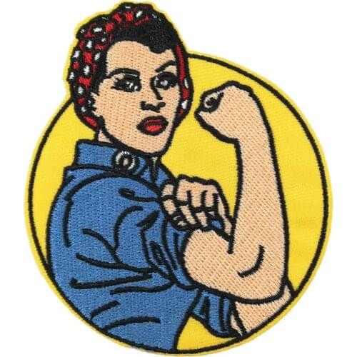 3.5'' Rosie The Riveter patches Iron on Sew on Embroidered Applique Patches for clothing Badge