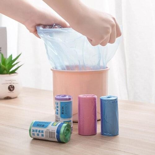30pcs/roll Thicken Desktop Small Garbage Bags Household Mini Disposable Plastic Rubbish Bags Kitchen Colored Plastic Storage Bag