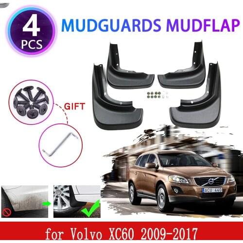 4PCS for Volvo XC60 2009 2010 2011 2012 2013 2014 2015 2016 2017 Mudguards Mudflap Fender Flaps Splash Guard Protect Accessories